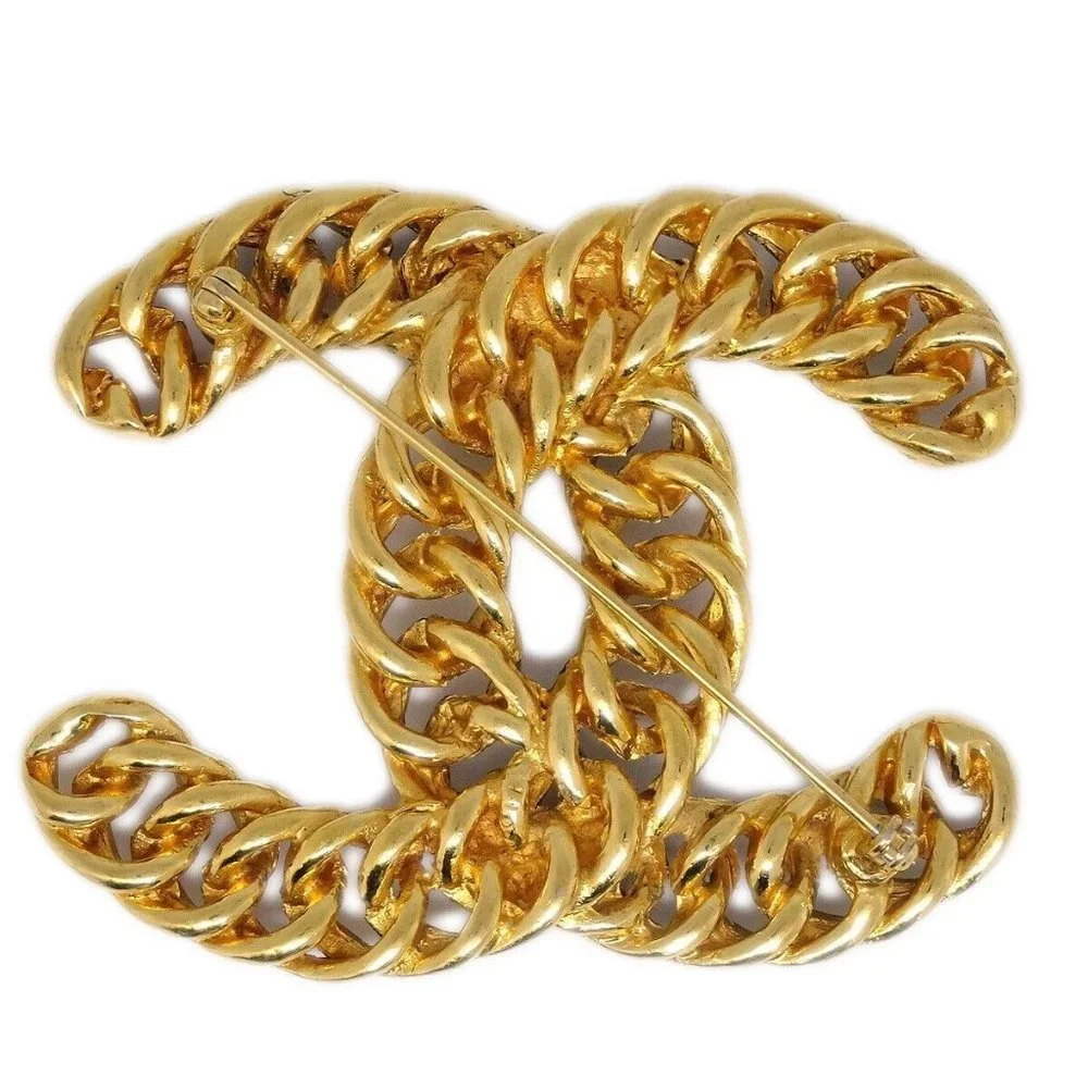 Chanel CC Brooch Pin Gold 1107 121314